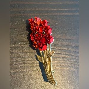 Gold Rose Bouquet brooch